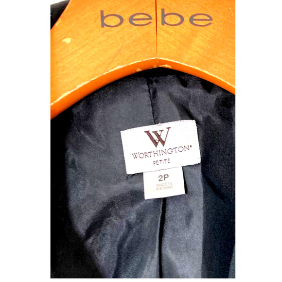 WORTHINGTON Black Button Blazer - Size 2P - Picture 5 of 5